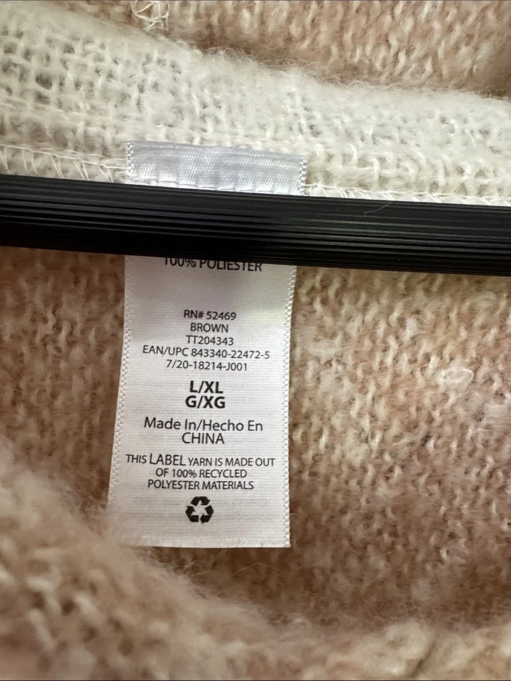 Striped Hooded Poncho in Blush, Cream & Olive NWOT